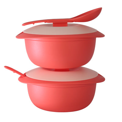 Tupperware Singapore | Coral Blooms Round Server with Serving Spoon (2) 1.6L