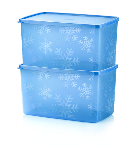 Snowflake Double Square Round (2) 2.8L - Blue Iris | Tupperware Singapore