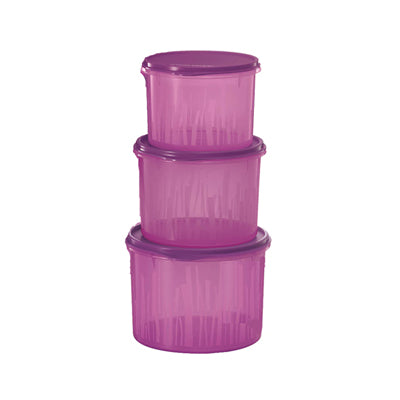 Tupperware Textured Canister Set - Rhubarb