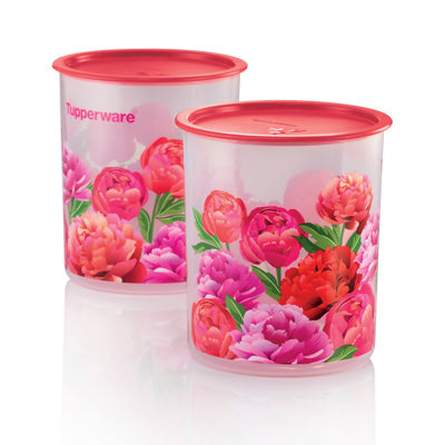 Blooming Peonies One Touch Canister Medium (2) 3L